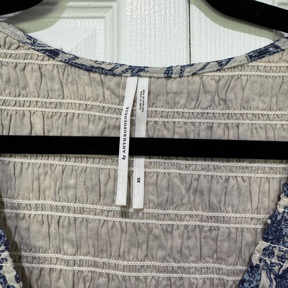 Anthropologie Blue and White Floral Maxi Dress - Picture 4 of 5